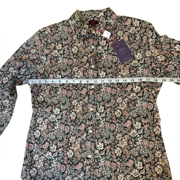 NWT J. Crew Liberty Fabric White Garden Slim Perfect Button Down Shirt Size 4 - Picture 5 of 13